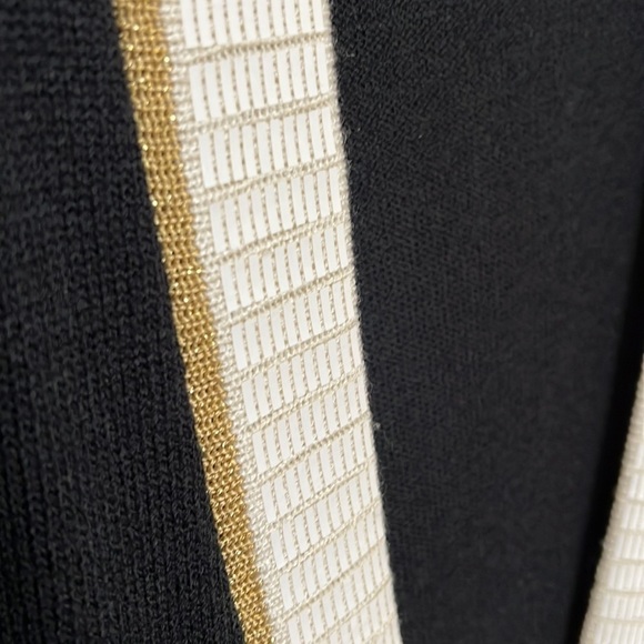 San Reno by Laura Knits (Santana) black/gold vintage cardigan sweater jacket. L - Picture 3 of 9